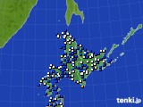 北海道地方のアメダス実況(風向・風速)(2022年05月09日)