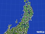 2022年05月12日の東北地方のアメダス(風向・風速)