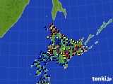 北海道地方のアメダス実況(日照時間)(2022年05月19日)