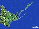 2022年05月25日の道東のアメダス(風向・風速)