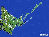 2022年06月10日の道東のアメダス(風向・風速)