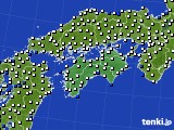 2022年06月21日の四国地方のアメダス(風向・風速)