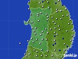 秋田県のアメダス実況(風向・風速)(2022年06月21日)