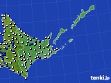 2022年06月23日の道東のアメダス(風向・風速)