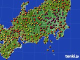 関東・甲信地方のアメダス実況(気温)(2022年06月25日)