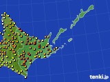 道東のアメダス実況(気温)(2022年06月25日)