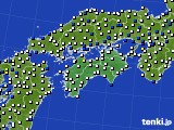 2022年06月25日の四国地方のアメダス(風向・風速)