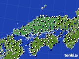 2022年06月29日の中国地方のアメダス(風向・風速)