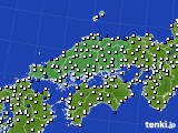 2022年07月04日の中国地方のアメダス(風向・風速)