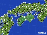 四国地方のアメダス実況(風向・風速)(2022年07月04日)