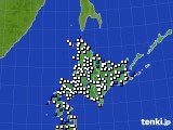 北海道地方のアメダス実況(風向・風速)(2022年07月09日)