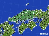 2022年07月09日の中国地方のアメダス(風向・風速)