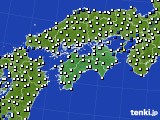 四国地方のアメダス実況(風向・風速)(2022年07月09日)