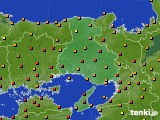 兵庫県のアメダス実況(気温)(2022年07月10日)