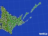 道東のアメダス実況(風向・風速)(2022年07月10日)