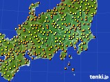 関東・甲信地方のアメダス実況(気温)(2022年07月14日)