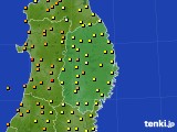 岩手県のアメダス実況(気温)(2022年07月14日)