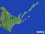 道東のアメダス実況(風向・風速)(2022年07月15日)