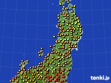 東北地方のアメダス実況(気温)(2022年07月18日)