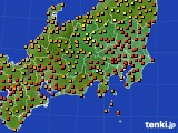 関東・甲信地方のアメダス実況(気温)(2022年07月20日)