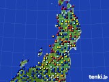 東北地方のアメダス実況(日照時間)(2022年07月21日)