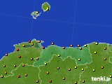 鳥取県のアメダス実況(気温)(2022年07月21日)
