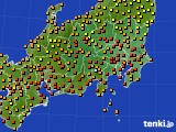 関東・甲信地方のアメダス実況(気温)(2022年07月22日)