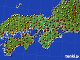 近畿地方のアメダス実況(気温)(2022年07月22日)