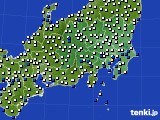 関東・甲信地方のアメダス実況(風向・風速)(2022年07月22日)