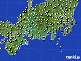 2022年07月25日の東海地方のアメダス(風向・風速)