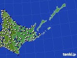 2022年07月31日の道東のアメダス(風向・風速)
