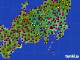 2022年08月01日の関東・甲信地方のアメダス(日照時間)