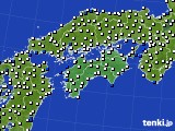 2022年08月02日の四国地方のアメダス(風向・風速)