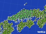 2022年08月03日の中国地方のアメダス(風向・風速)