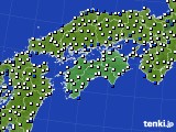 四国地方のアメダス実況(風向・風速)(2022年08月03日)