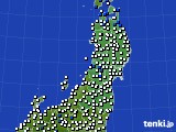 2022年08月05日の東北地方のアメダス(風向・風速)