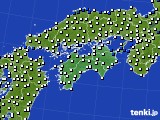 2022年08月06日の四国地方のアメダス(風向・風速)
