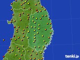 岩手県のアメダス実況(気温)(2022年08月07日)