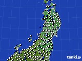 2022年08月08日の東北地方のアメダス(風向・風速)