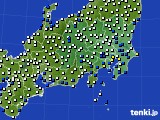 関東・甲信地方のアメダス実況(風向・風速)(2022年08月09日)