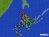 北海道地方のアメダス実況(日照時間)(2022年08月10日)