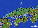 中国地方のアメダス実況(日照時間)(2022年08月10日)