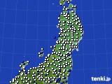 2022年08月10日の東北地方のアメダス(風向・風速)