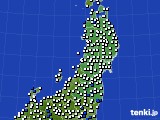 2022年08月11日の東北地方のアメダス(風向・風速)