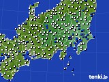 関東・甲信地方のアメダス実況(風向・風速)(2022年08月11日)