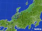 北陸地方のアメダス実況(降水量)(2022年08月14日)