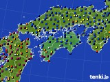 四国地方のアメダス実況(日照時間)(2022年08月14日)