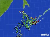2022年08月15日の北海道地方のアメダス(日照時間)
