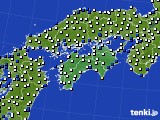 2022年08月15日の四国地方のアメダス(風向・風速)