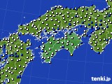 四国地方のアメダス実況(風向・風速)(2022年08月16日)